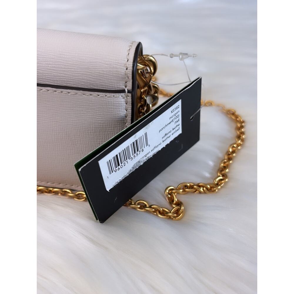 kate spade Cream Mini Saffiano Crossbody with Gold Chain & Crystal Accents - Picture 3 of 8